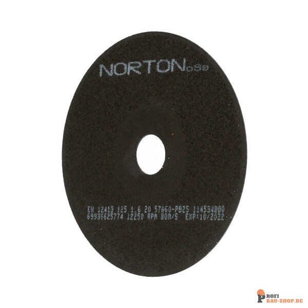 nortonschleifmittel/NORTON_schleifmittel_69936625774 Flat cutting off wheel Non-Reinforced Cut-Off-Norton NRCO-125x1.6x20-57A60PB25_169739